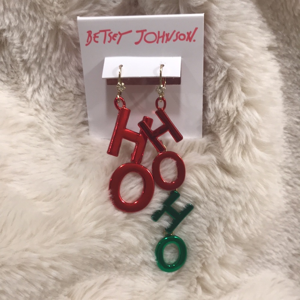 Betsey Johnson Ho Ho Ho Dangle Earrings